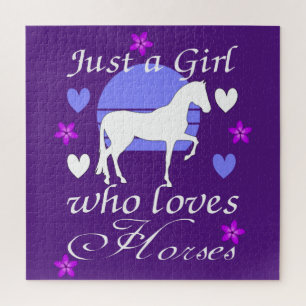 Puzzle Sólo un Chica que ama los caballos en morado
