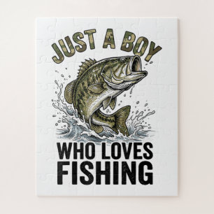 Puzzle Solo un chico que ama la pesca de lubina