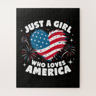 Puzzle Sólo una chica que ama a América Patriótica