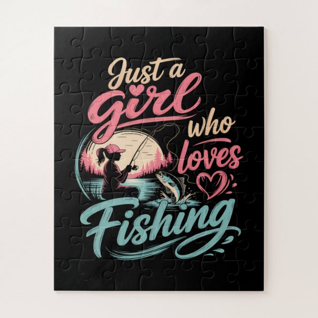 Puzzle Sólo una chica que ama la pesca (Vertical)