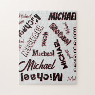 Puzzle Sombra de color de rosa monograma de patrón de nom