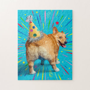 Puzzle Sombrero de cumpleaños para culo de Corgi