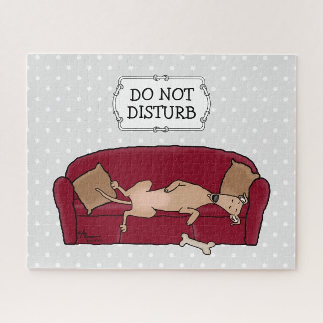 Puzzle Sombrero Greyhound (flautista) Perro Lazy Sleeping (Horizontal)