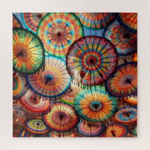 Puzzle Sombrillas de papel vibrantes