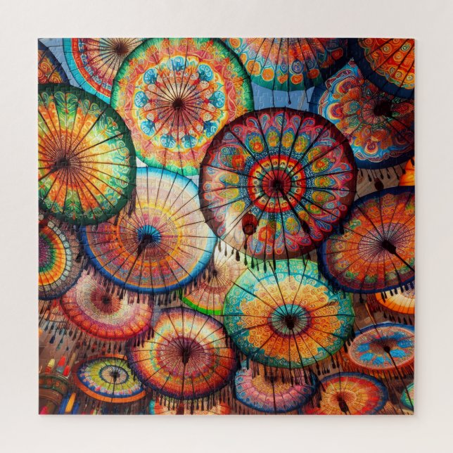 Puzzle Sombrillas de papel vibrantes (Vertical)