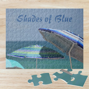 Puzzle Sombrillas de playa de Personalizable azul