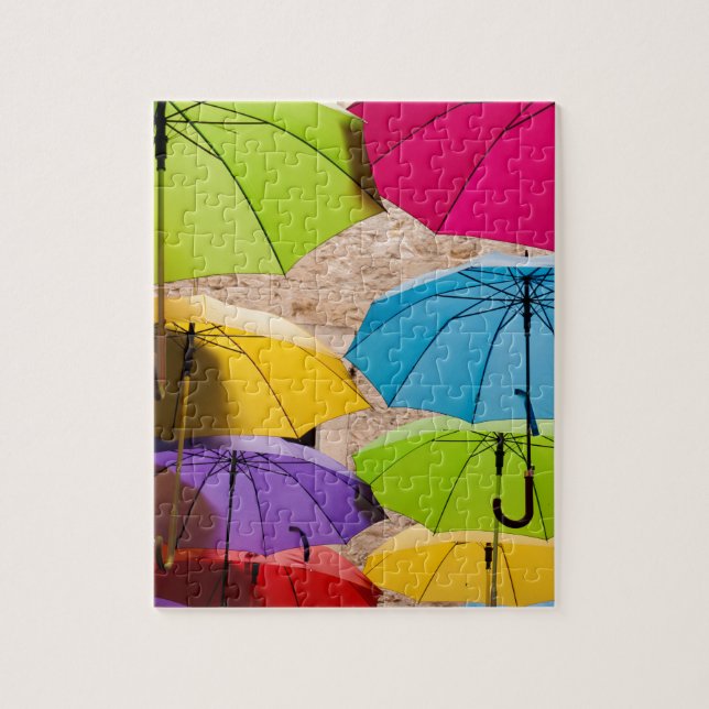 Puzzle Sombrillas vibrantes y coloridas (Vertical)