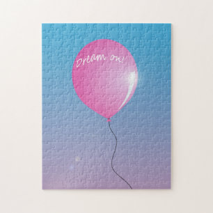 Puzzle Soñar en citar globo rosado en el cielo inspirador