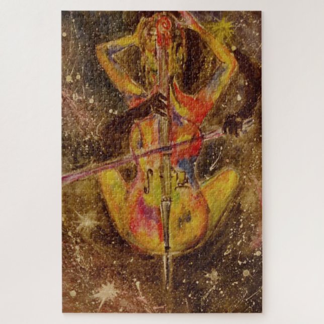 Puzzle Sonata espacial Cello - Lady with Cello - Pintura (Vertical)