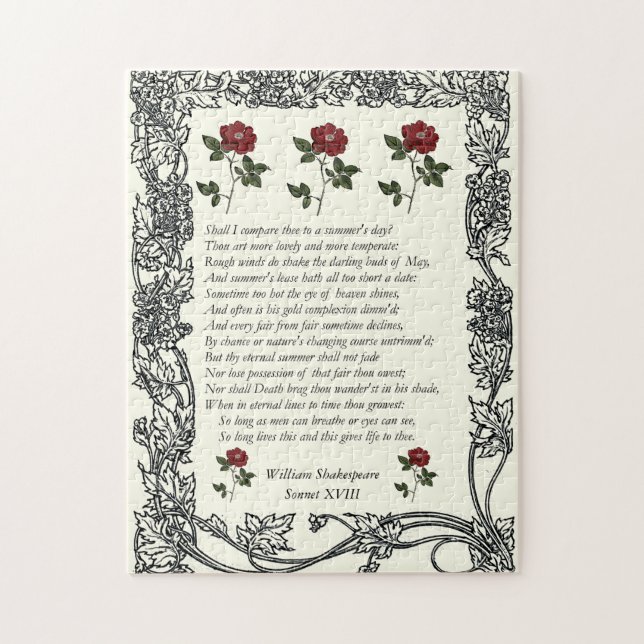 Puzzle Sonnet # 18 de William Shakespeare (Vertical)