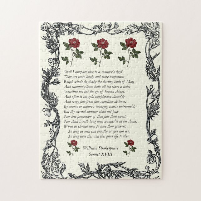 Puzzle Sonnet # 18 de William Shakespeare (Vertical)