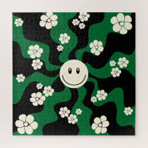 Puzzle Sonrisa - Verde, Crema y Negro