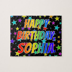 Puzzle "SOPHIA" Nombre, Diversión "FELIZ CUMPLEAÑOS"