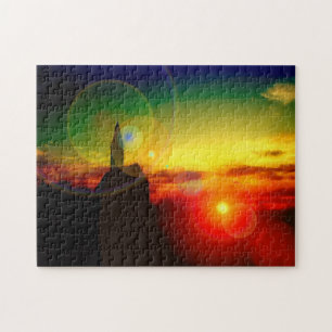 Puzzle Sorprendente imagen de la iglesia al atardecer