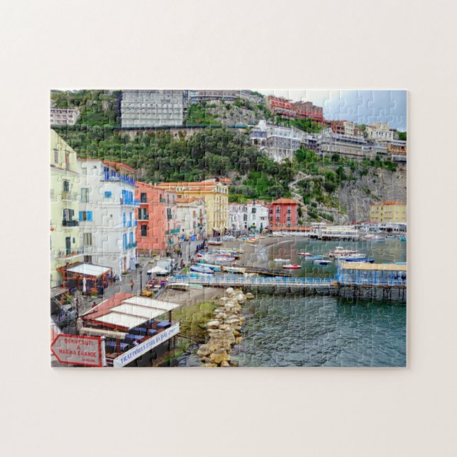 Puzzle Sorrento Marina Grande Playa Colorida en Italia (Horizontal)