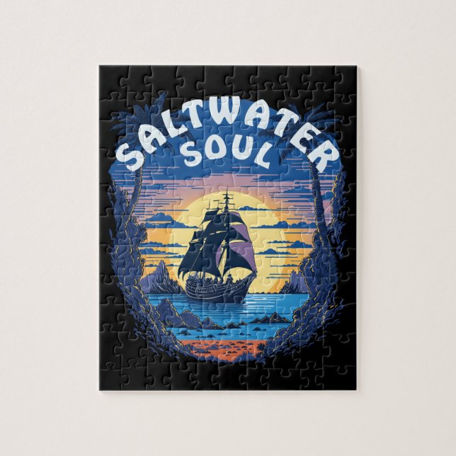 Puzzle Soul de agua salada - Bote del viejo Galeón (Vertical)