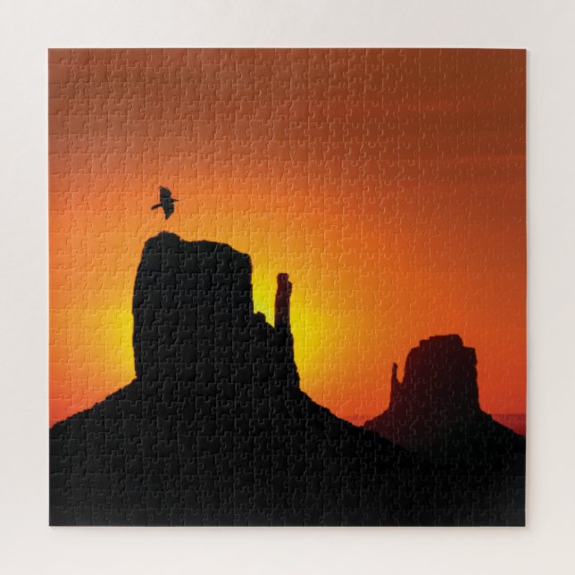 Puzzle Southwestern Silhouette Desert Sunset (Vertical)