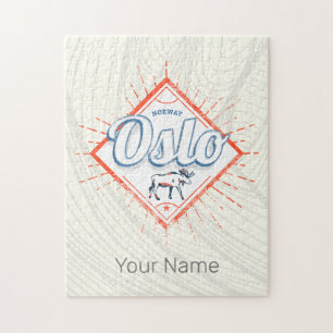 Puzzle Souvenir retro moose vintage de Oslo Capital Norue