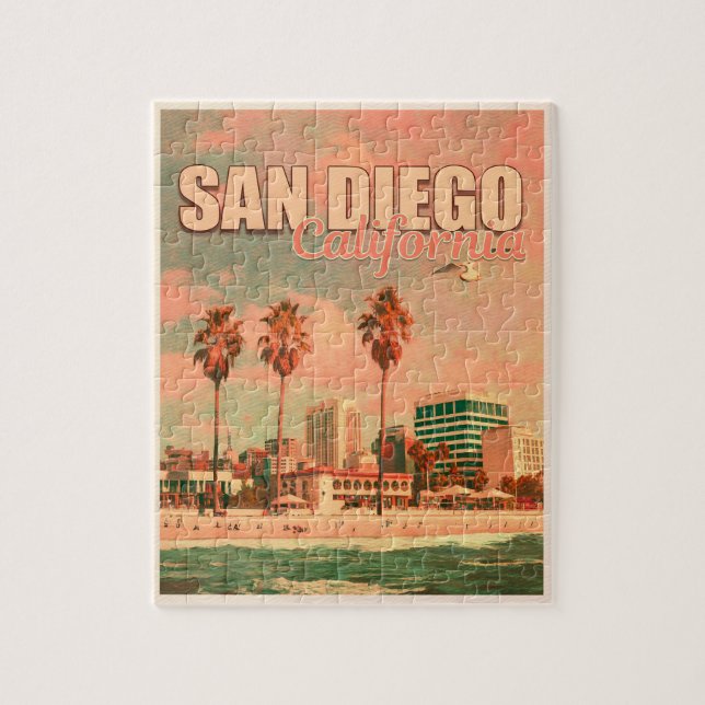 Puzzle Souvenirs de época de San Diego California de los  (Vertical)