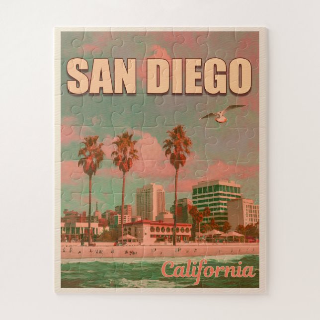 Puzzle Souvenirs de época de San Diego California de los  (Vertical)