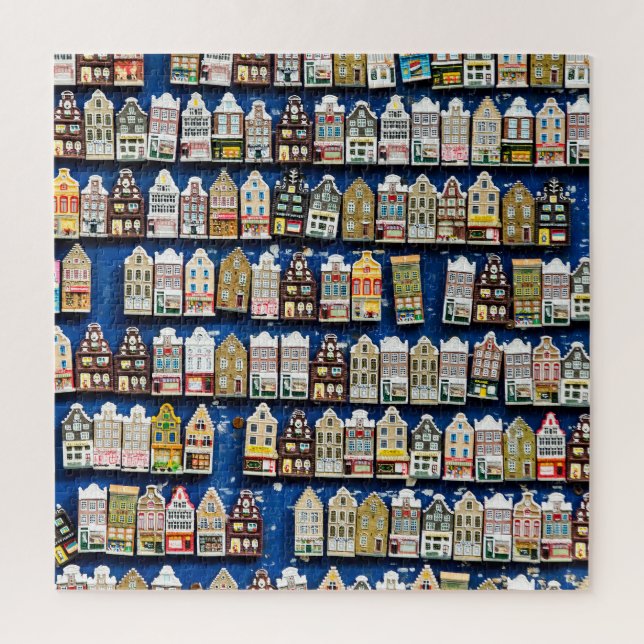 Puzzle souvenirs holandeses, escena de la calle de Amster (Vertical)