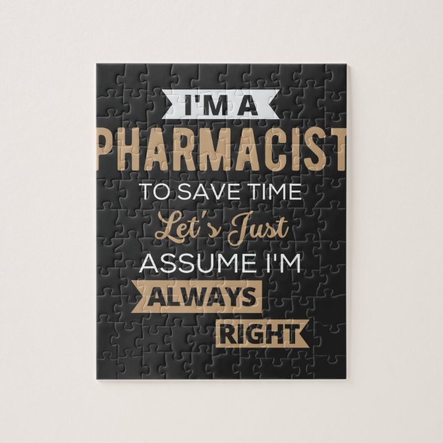 Puzzle Soy farmacéutico para ahorrar tiempo, asumamos (Vertical)