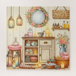 Puzzle Spa Cabinet Cozy Self-Care Scene Relaxing