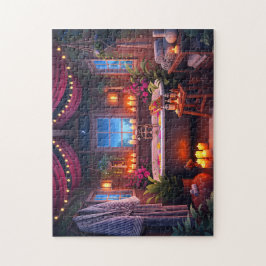 Puzzle Spa Night Starlit Serenity Cozy Bath Scene