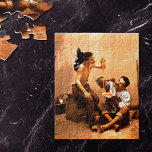 Puzzle Spaghetti eaters<br><div class="desc">19th century photo-litography depicting the social conditions and daily life in Italy of the era .It features working class people having spaghetti for lunch .Courtesy of the Library of Congress . Retouched and applied on this item by Alma Wad .</div>