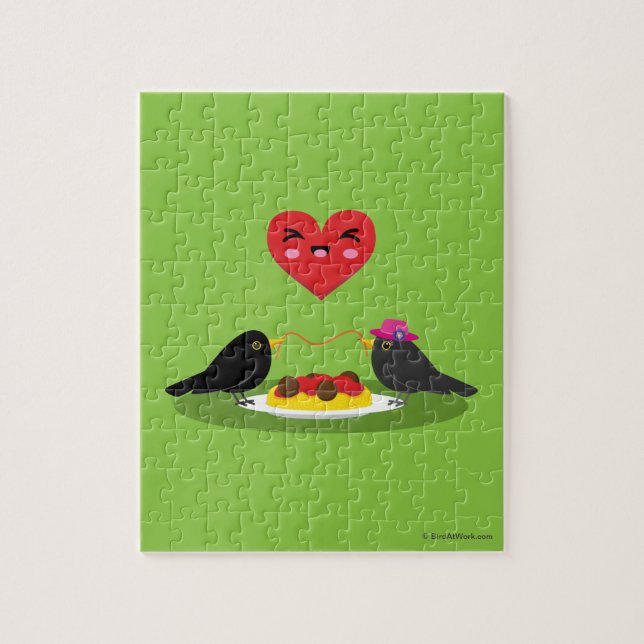 Puzzle Spaghetti Meatballs Romantic Date (Vertical)