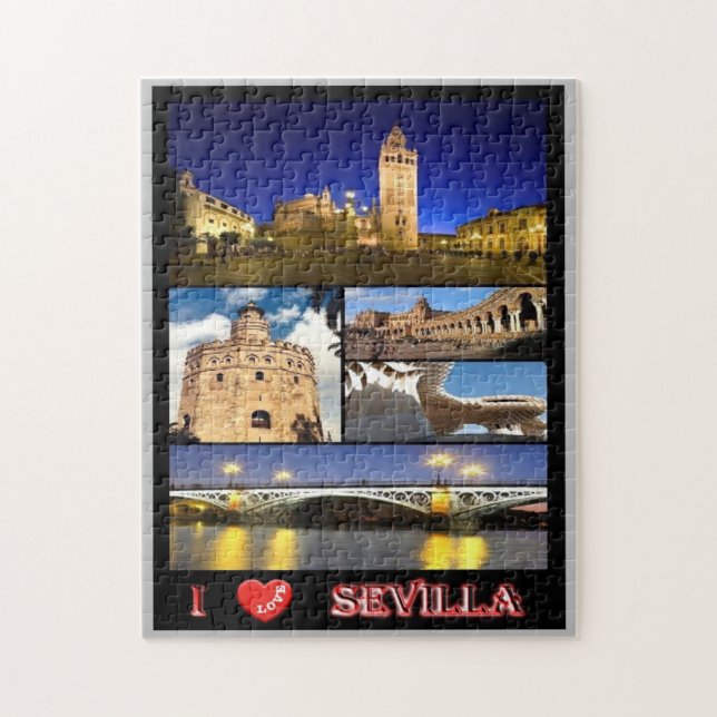 Puzzle Spain - Sevilla - I Love - (Vertical)
