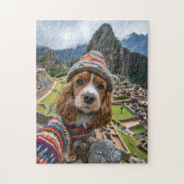 Puzzle Spaniel con Suéter Machu Picchu