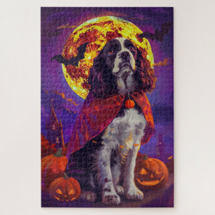 Puzzle Spaniel de Springer de Halloween Calabazas de vamp