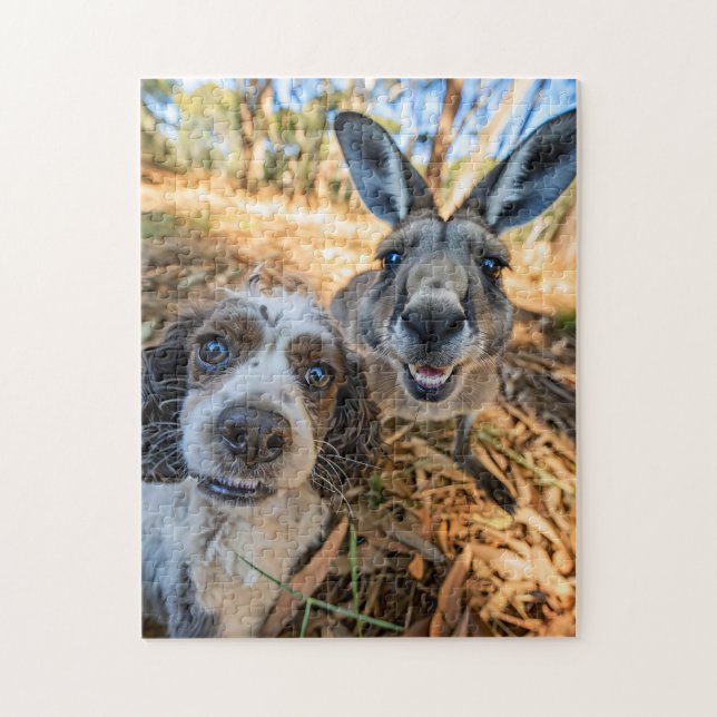 Puzzle Spaniel Selfie Con Canguro (Vertical)