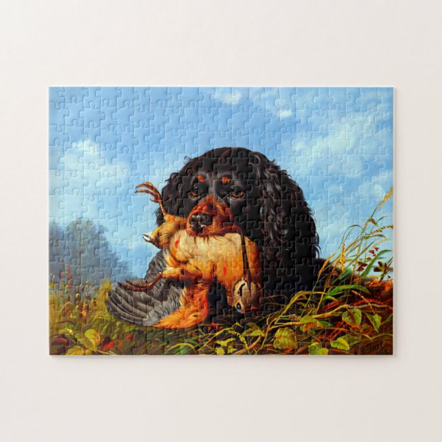 Puzzle Spaniel y chocha Arthur Fitzwilliam Tait 1861 (Horizontal)
