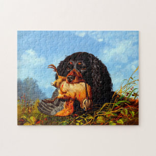Puzzle Spaniel y Woodcock Arthur Fitzwilliam Tait 1861