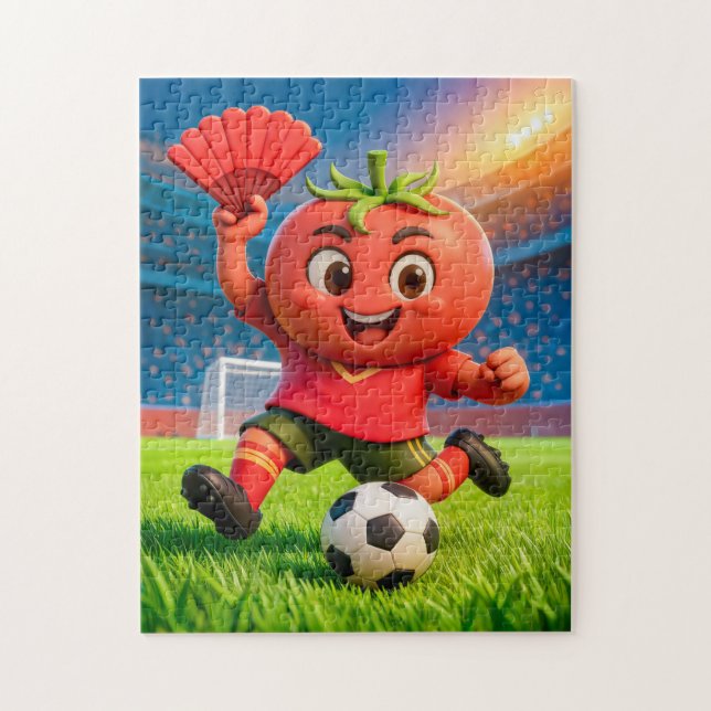 Puzzle Spanish tomato soccer player on vibrant stadium fi (Vertical)