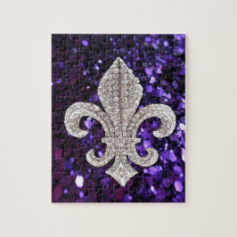 Puzzle Sparkle jewel Fleur De Lis Sequins Purple