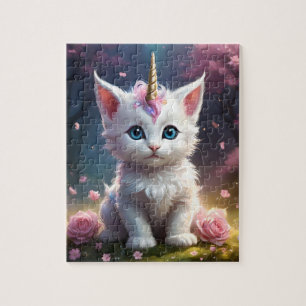 Puzzle "Sparkle Paws: El encantador Gatito Unicornio"