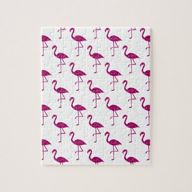 Puzzle Sparkly flamingo Patrón de destellos purpurina ros (Vertical)