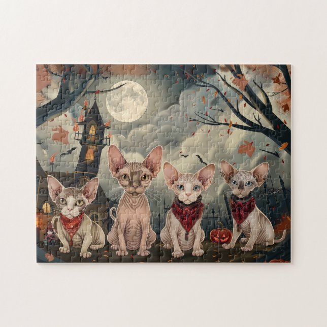 Puzzle Sphynx Cat Halloween Spooky (Horizontal)