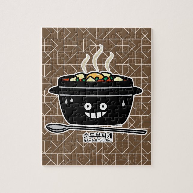 Puzzle Spicy coreano suave tofu sopa de estofado Sundubu  (Vertical)