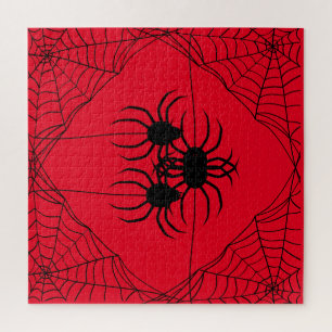 Puzzle Spiders and Web Jigsaw Puzzle,676 pcs,Red