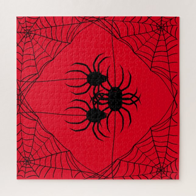 Puzzle Spiders and Web Jigsaw Puzzle,676 pcs,Red (Vertical)