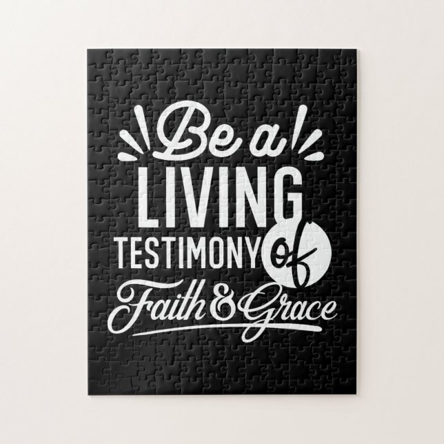 Puzzle Spiritual Living Testimony Faith and Grace Quote (Vertical)