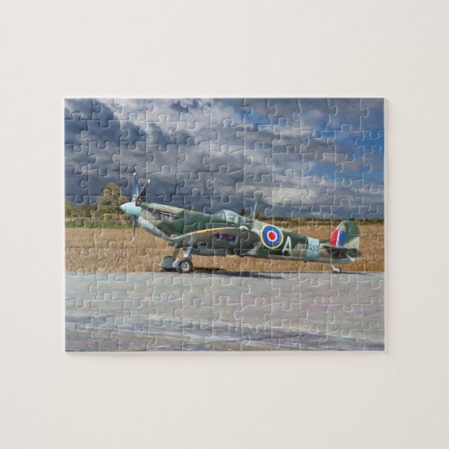 Puzzle Spitfire debajo de las nubes de tormenta (Horizontal)