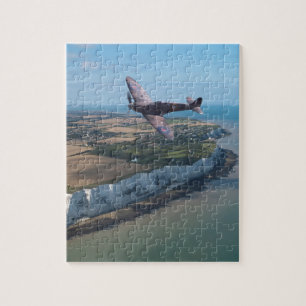 Puzzle Spitfire sobre la costa inglesa