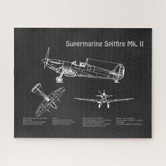 Puzzle Spitfire supermarino - PD de diseño aéreo (Horizontal)