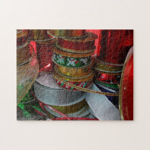 Puzzle Spool de Navidades Cinta vacaciones Rojo y Oro
