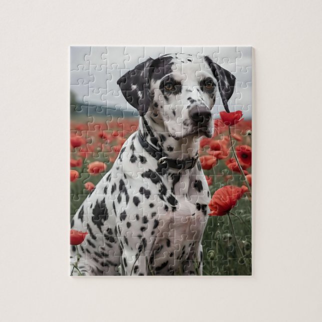 Puzzle **"Spots of Joy: Dalmatian in a Red Poppy Field"** (Vertical)
